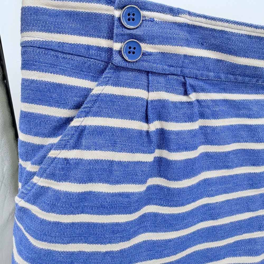 Vineyard Vines Linen Blend Shorts Size 8 Nautical Striped Pleated Preppy - Picture 3 of 8